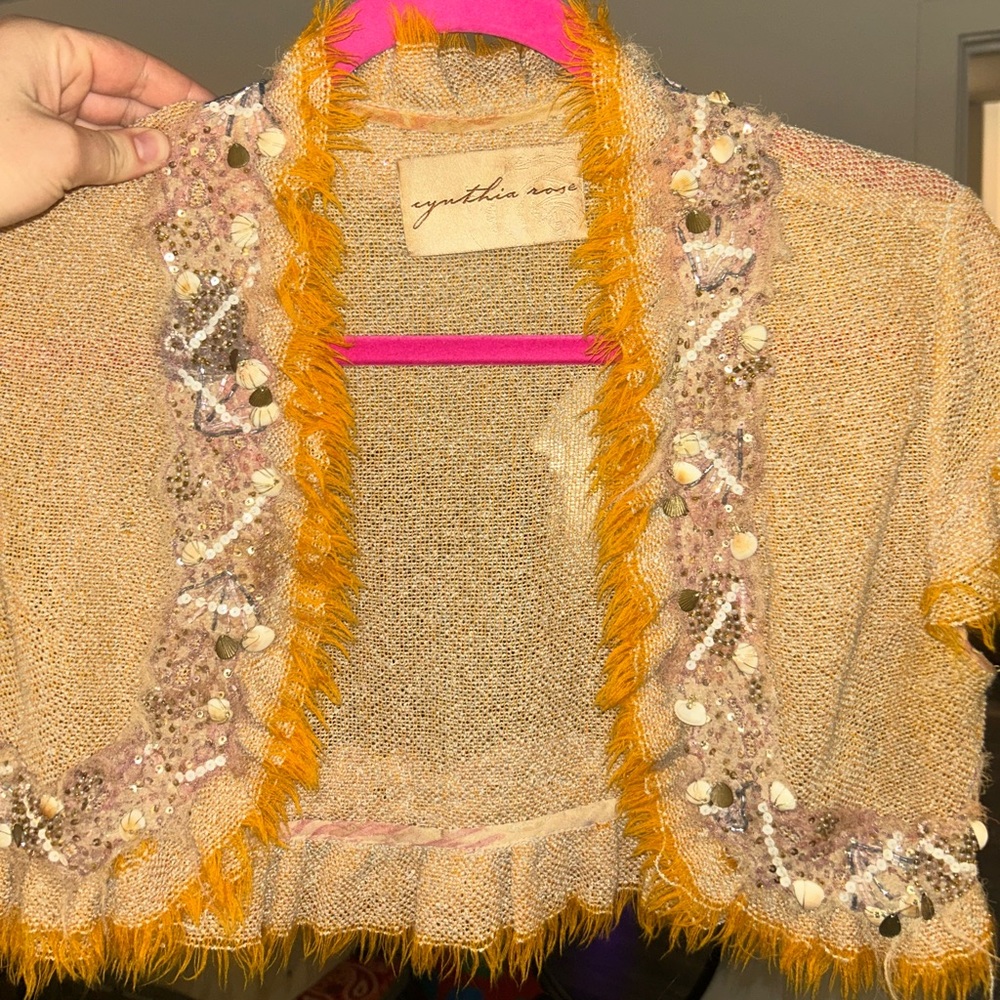 Cynthia Rowley Gold Women's Embellished Bolero
